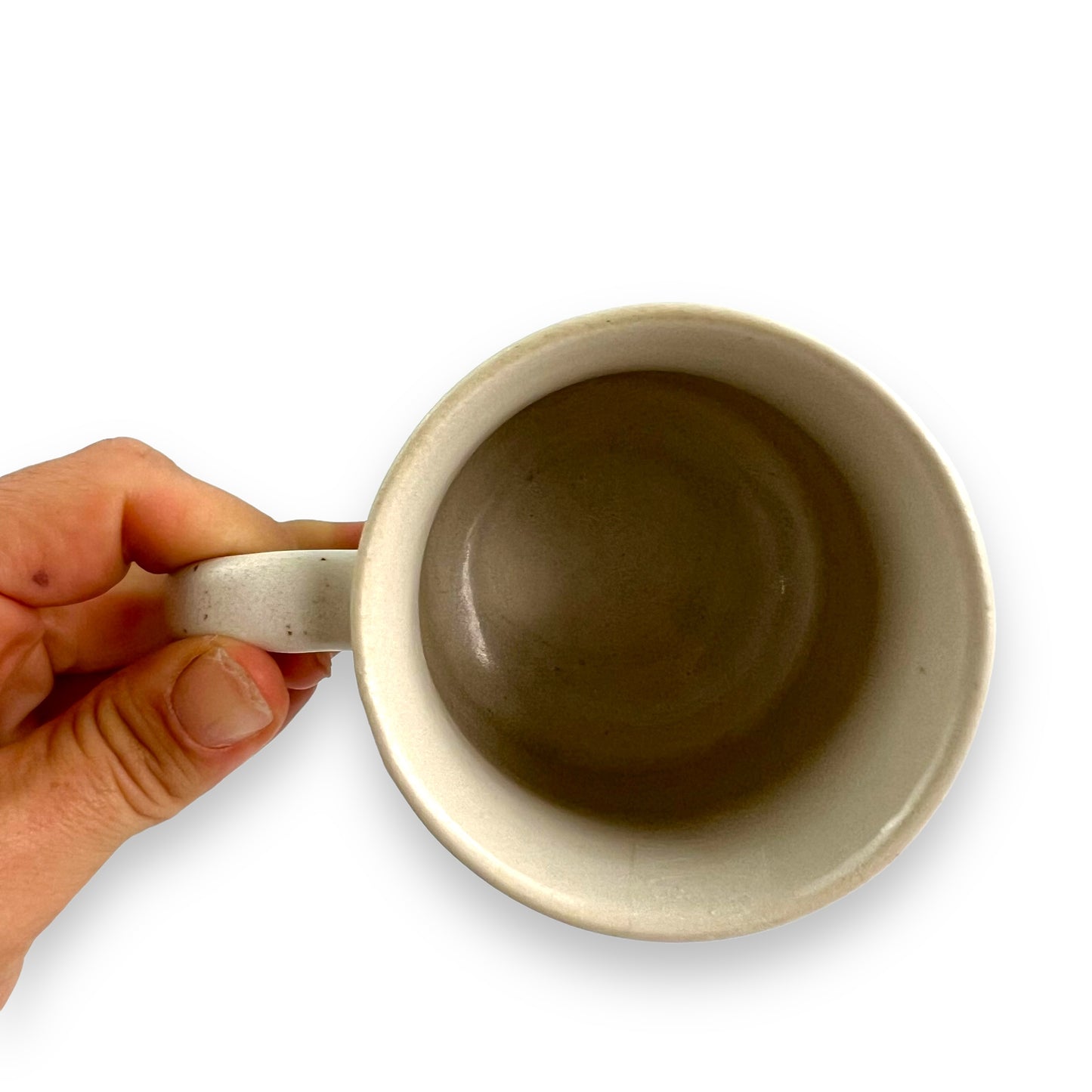 Brown and blue plaid pattern ceramic mug