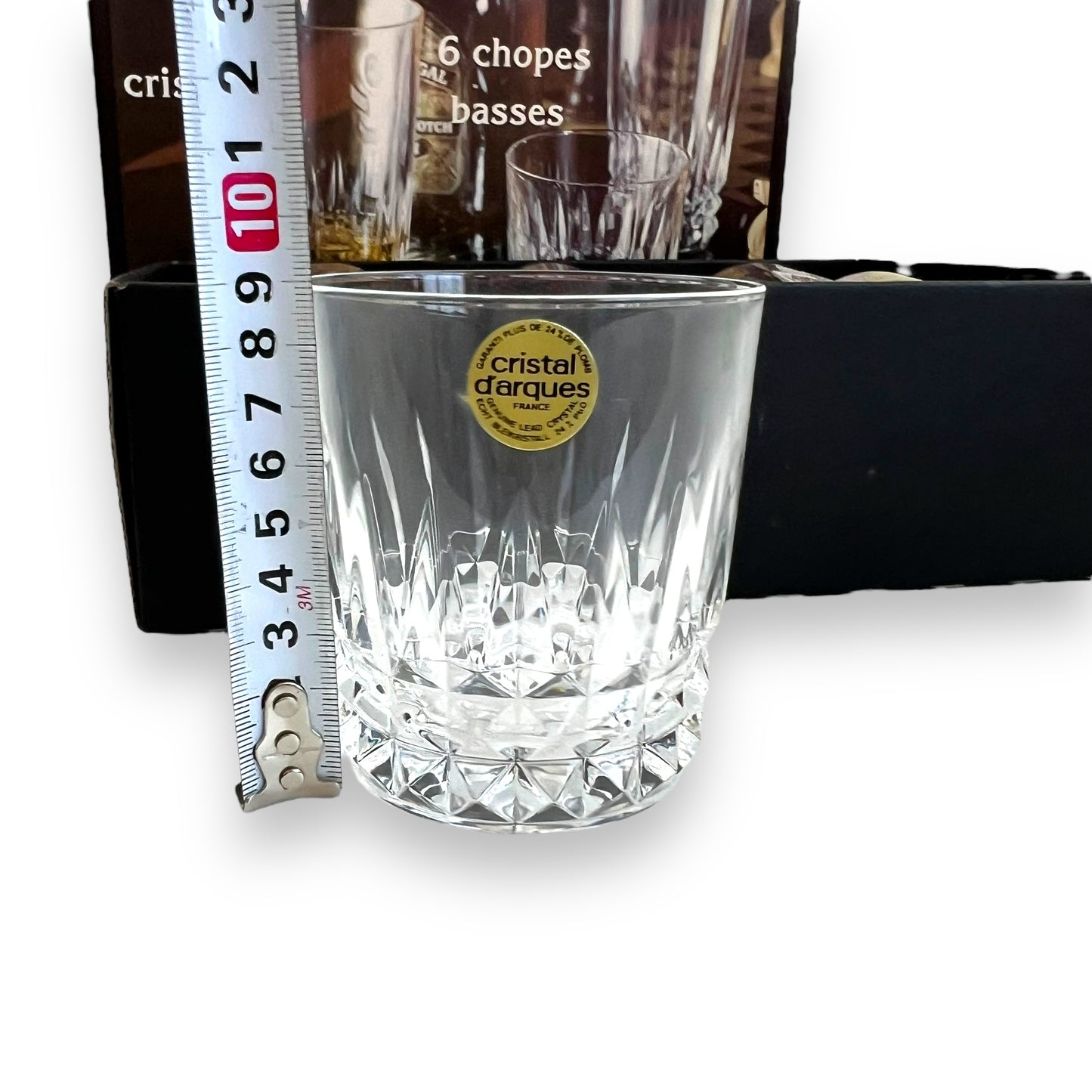 Set of 6 Cristal d’Arques Villandry Lowball Glasses -Vintage French Crystal in Original Box