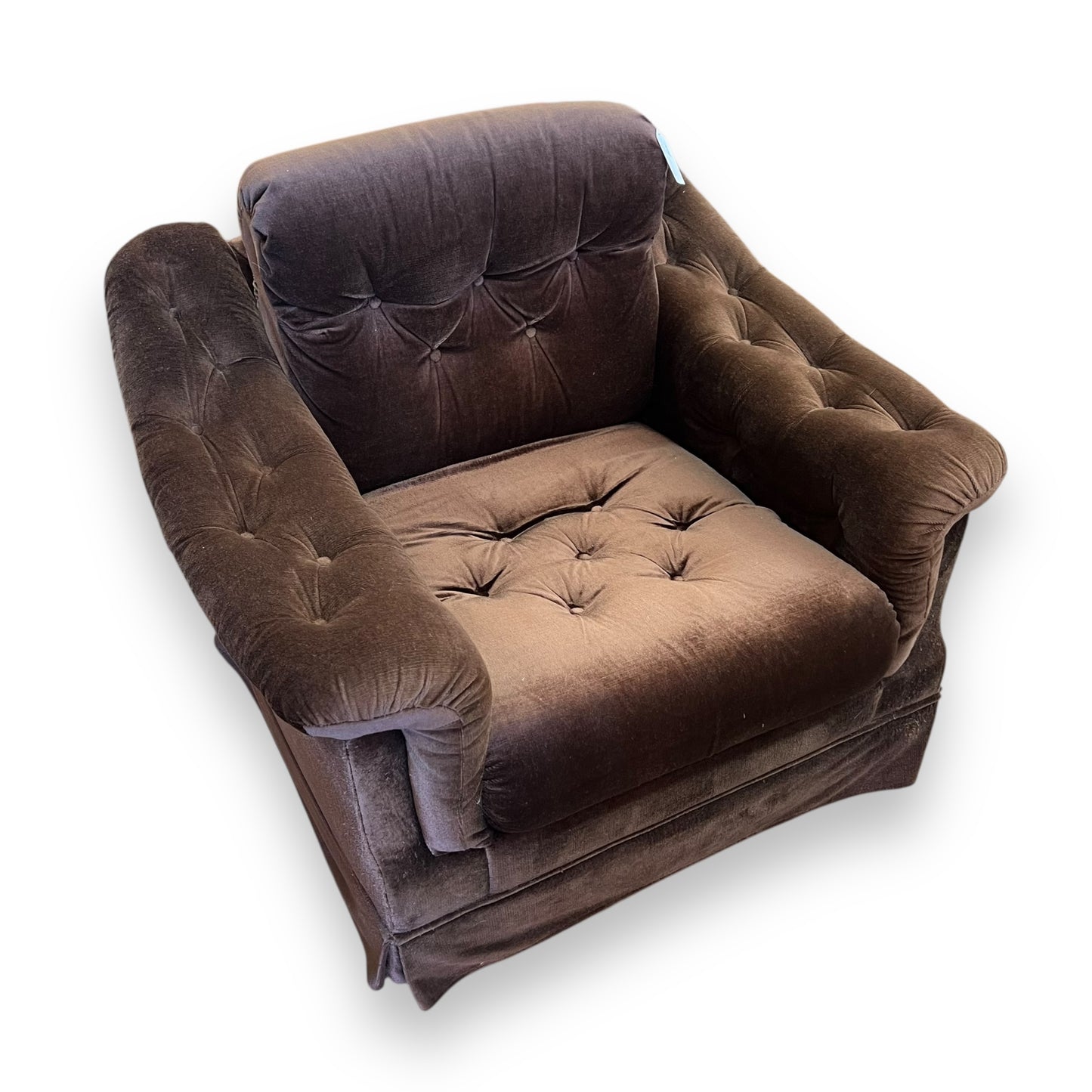 Brown Velour Lounge Chair