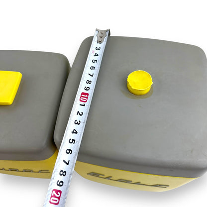 Yellow & Grey 1950s Plastic Nallyware Canister Set of 5 - Coffee, Tea, Rice, Sugar, Flour - Retro Kitchen Storage