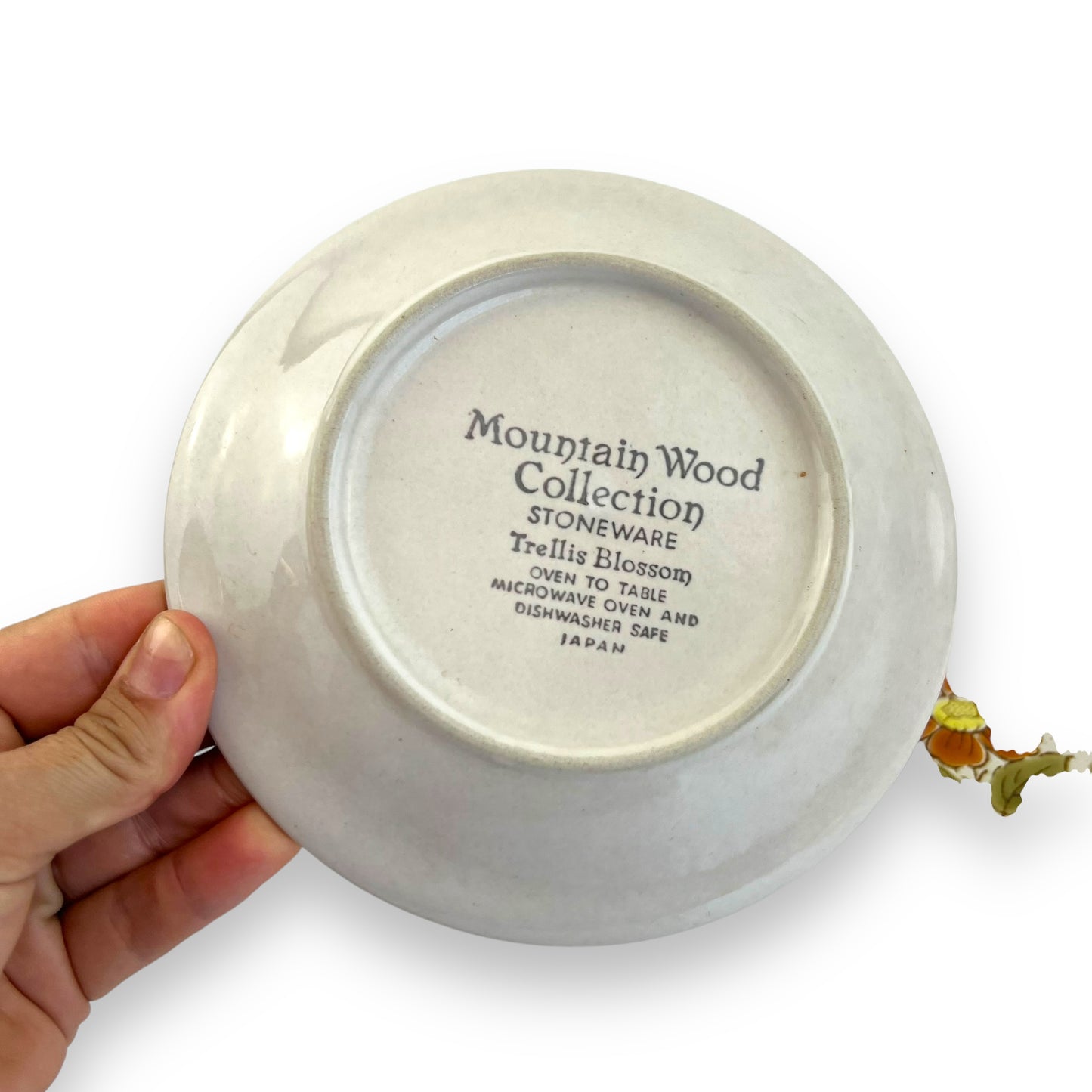 Mountain Wood Collection “Trellis Blossom” Stoneware Plates – Set of 2