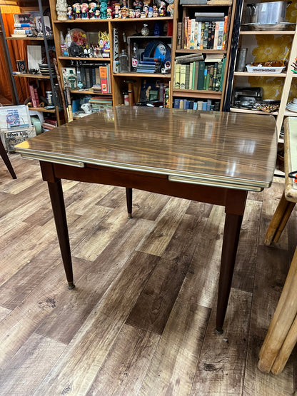 Brown Laminate Drop-Leaf Dining Table