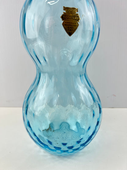 Toscany triple gourd blue glass genie bottle