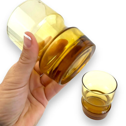 Kaaru Amber Glass Set of 2 - 9.5cm tall