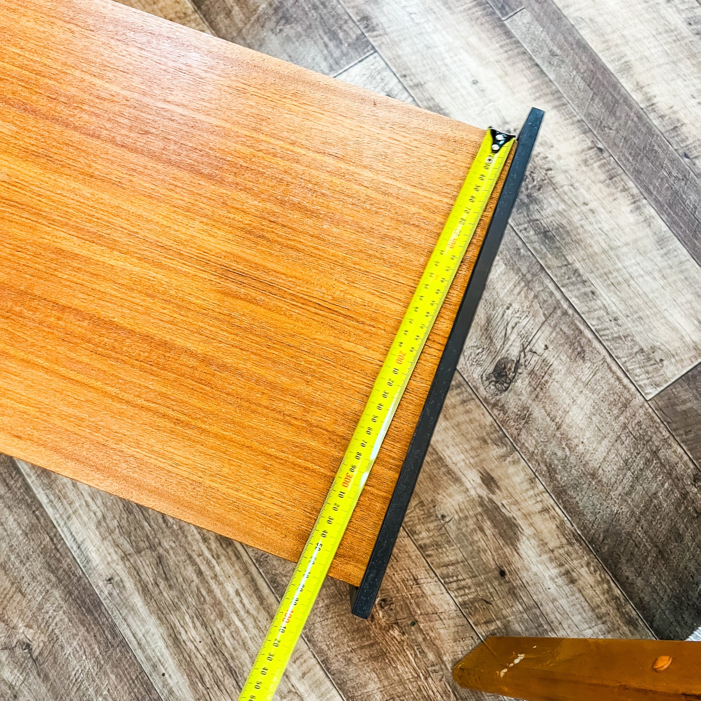 Coffee Table with Lower Shelf – Timber & Black Metal Frame