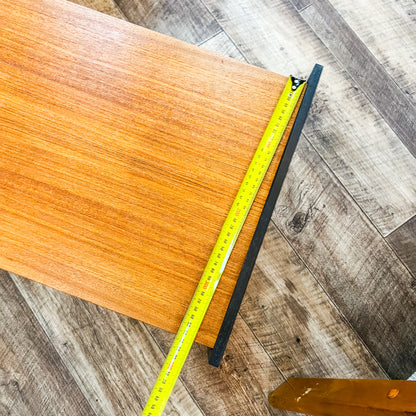 Coffee Table with Lower Shelf – Timber & Black Metal Frame