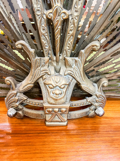 Brass Peacock Fire Screen