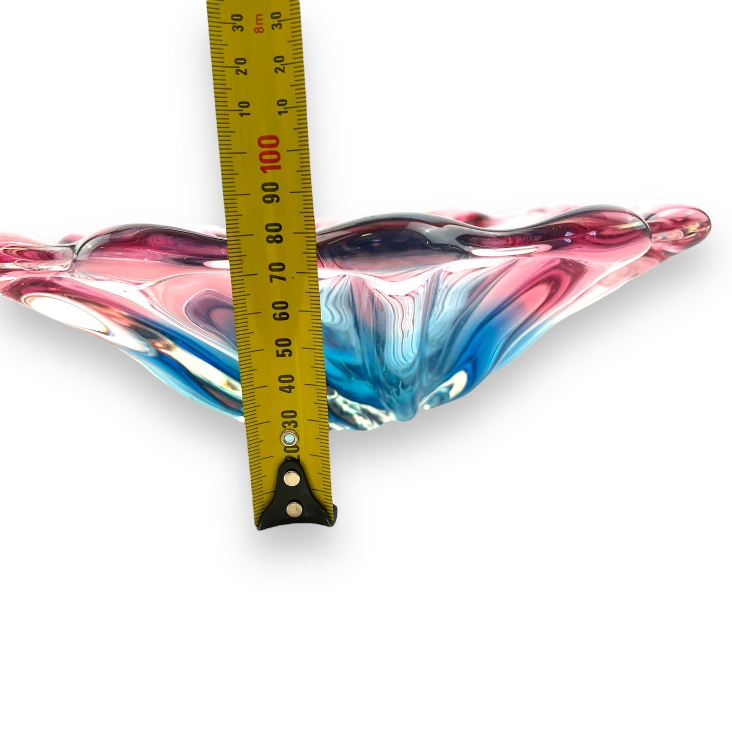 Pink & Blue Art Glass Large Dish