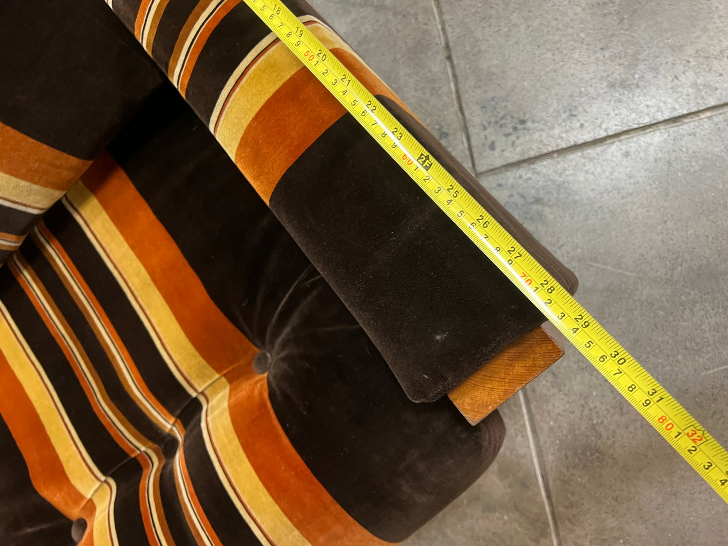 Danish Deluxe Two Seater Lounge – Original Striped Upholstery