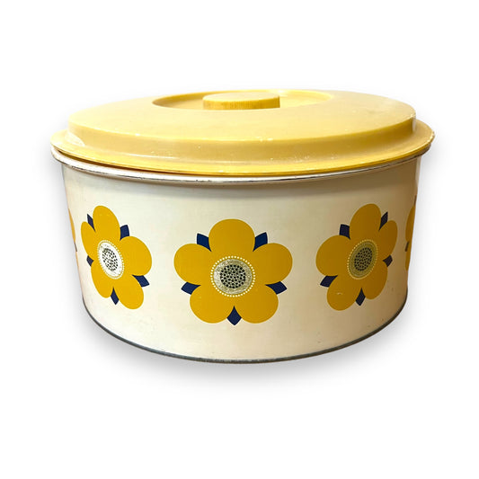 Willow Australia Yellow Flower Tin Container with Lid - Made in Australia