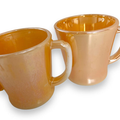 FireKing ware Orange Lustre Cup Set of 5