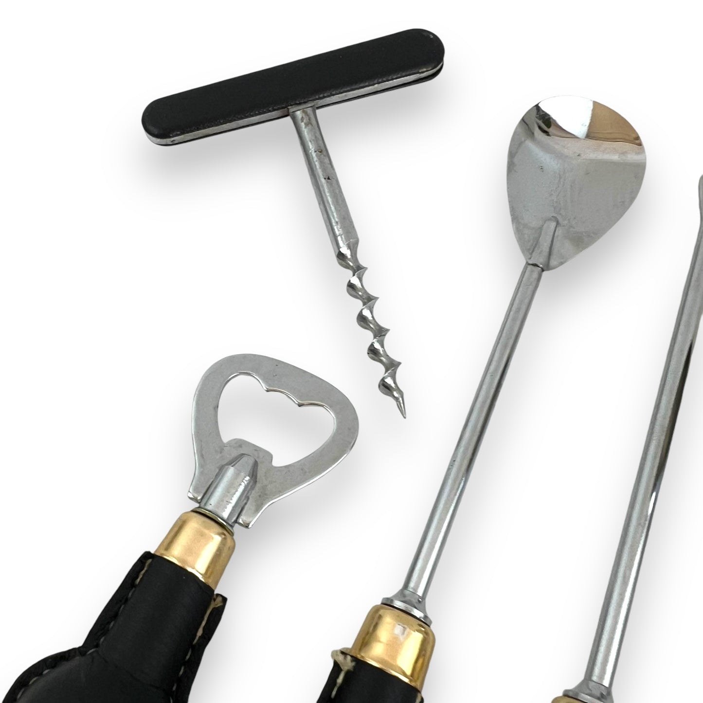 Leather Handle Bar Utensil Set