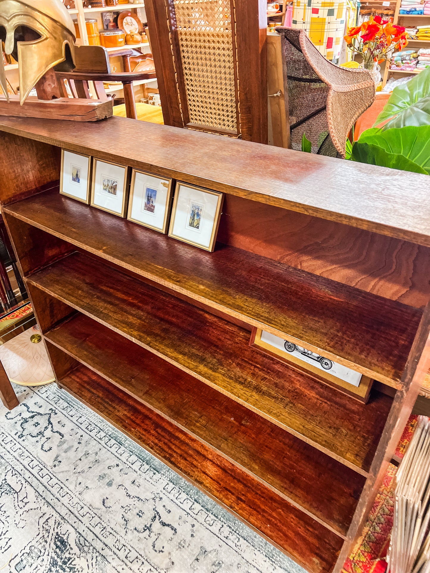 Solid Timber Bookcase / Open Bookshelf – Rustic Hardwood
