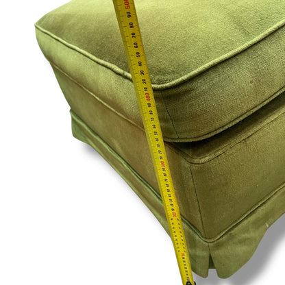 Ottoman — Green Velvet Upholstery, Feather Cushion