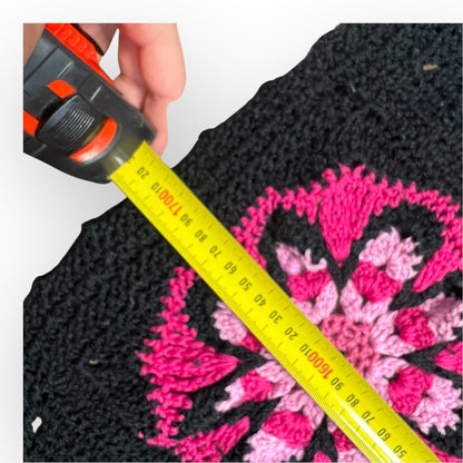 Bright Multicolour Flower Motif Crochet Blanket