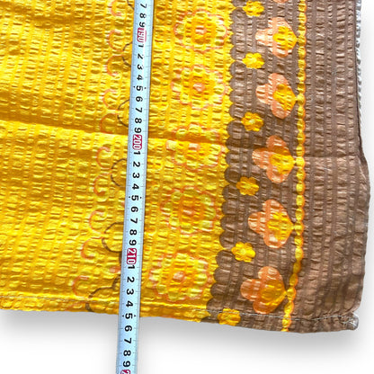 Retro Yellow Orange and Brown Flower Pattern Tablecloth