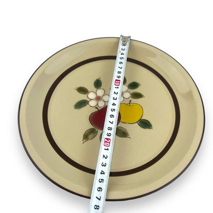 Momoyama Stoneware Plate | Apple & Blossom Design | 27cm Serving Plate
