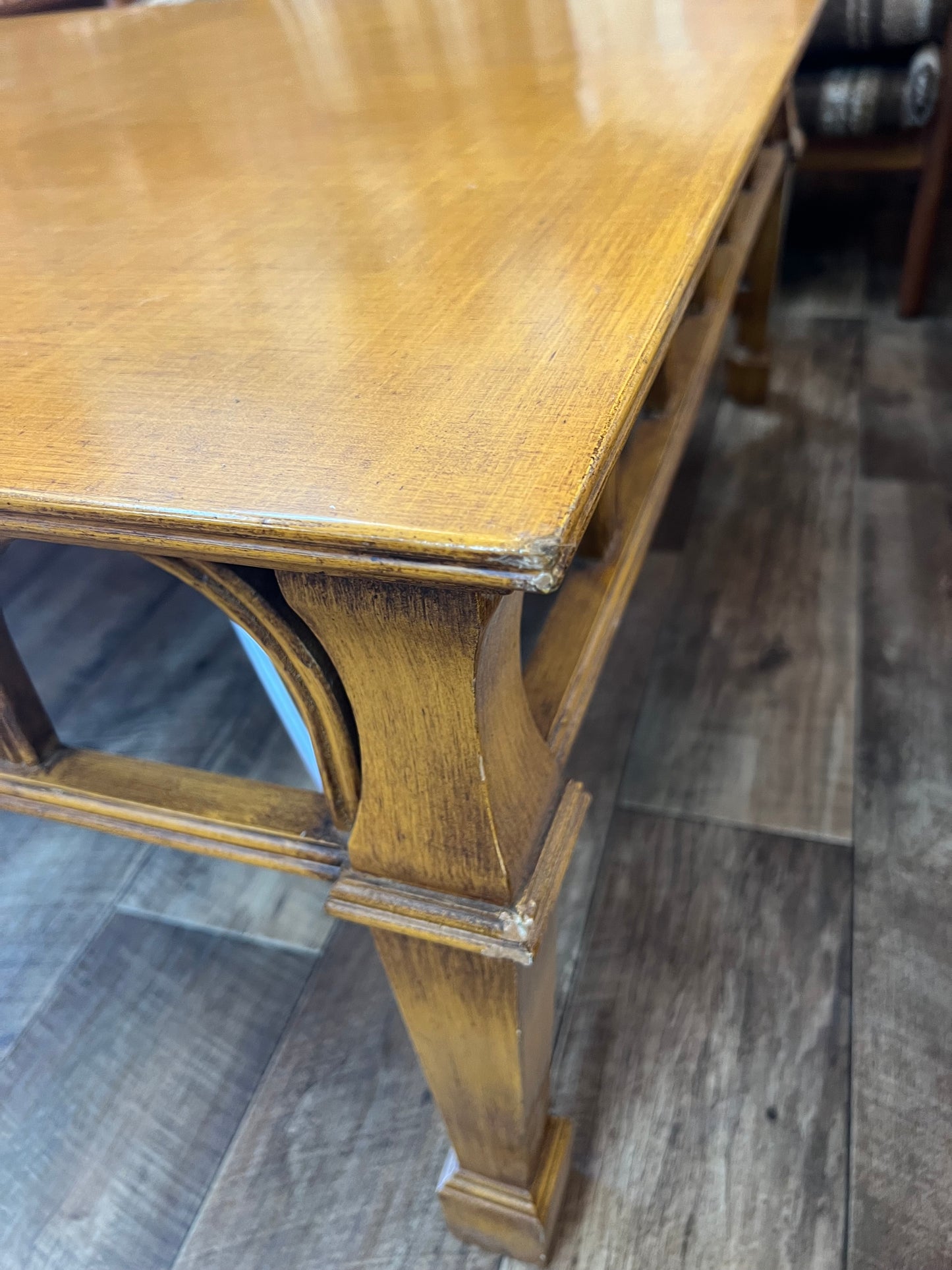 Large square coffee table with Decorative Arch Detail