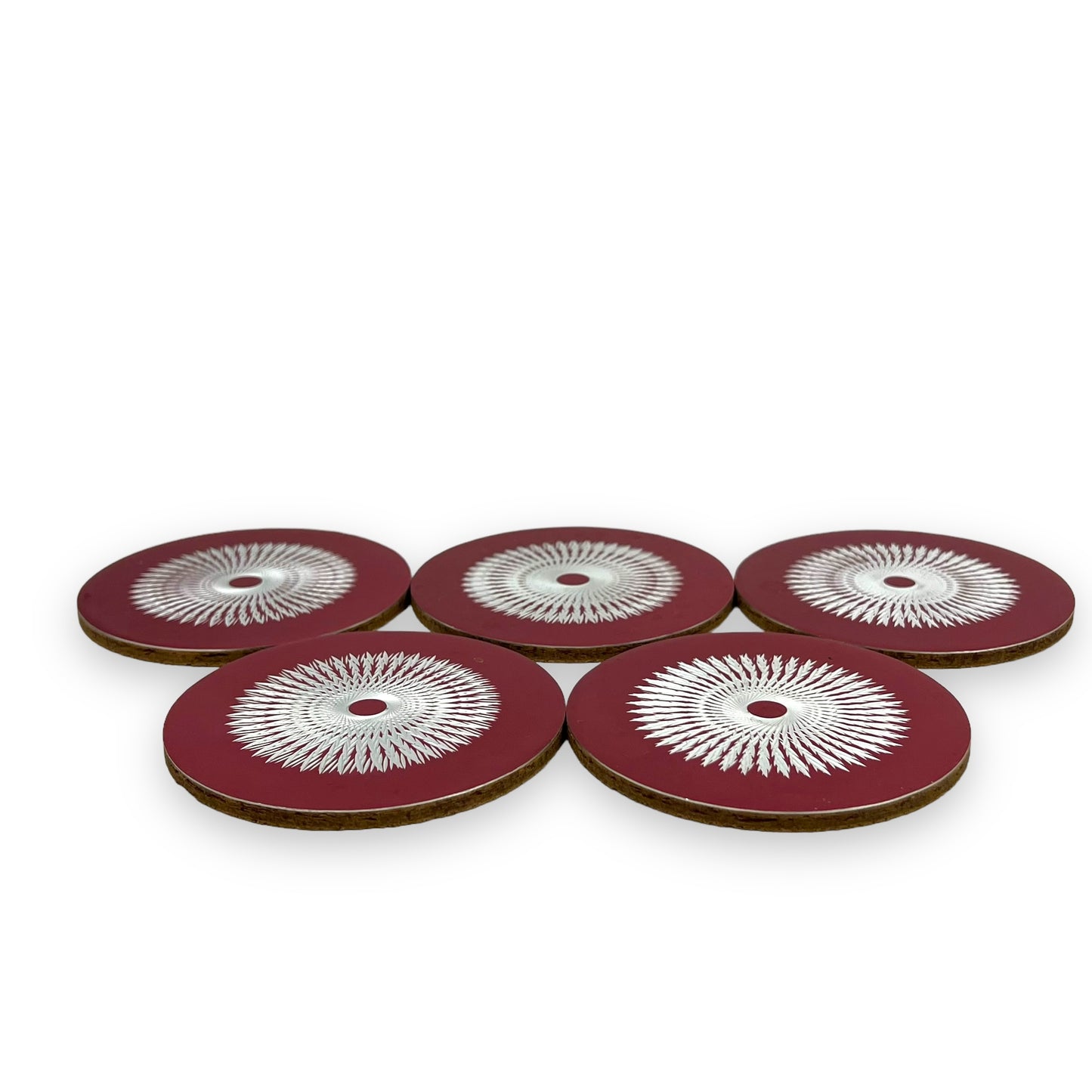 Red Conrah Drink Coasters x5 Aluminium