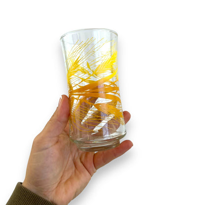 Orange and Yellow Wheat Pattern Tumbler Glass Set of 4