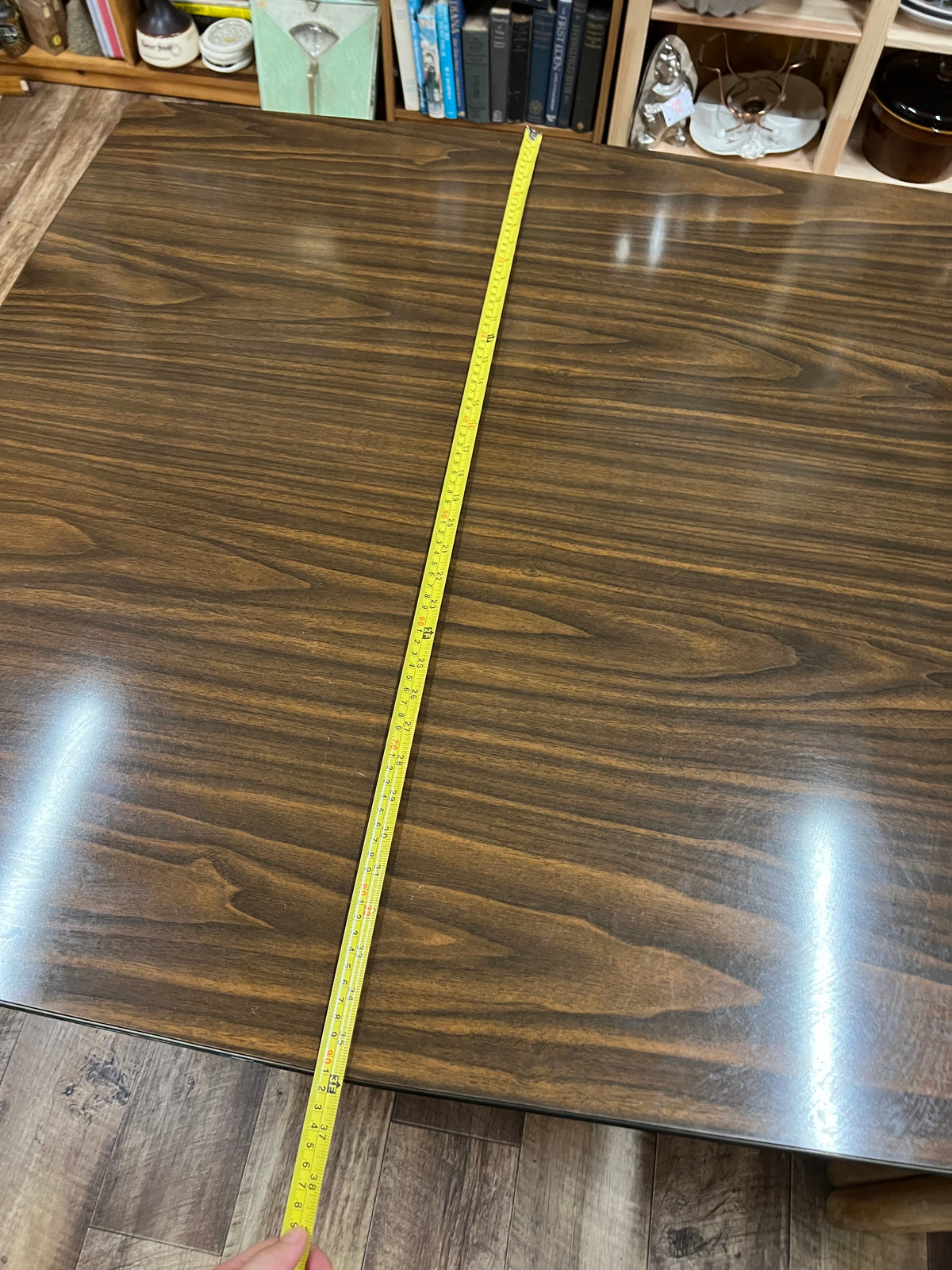Brown Laminate Drop-Leaf Dining Table