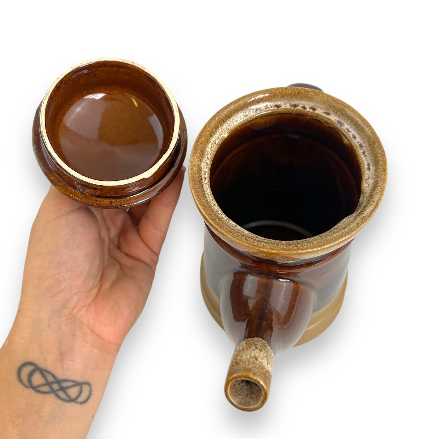Ceramic Teapot with Brown Gradient Glaze