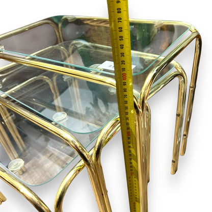 Brass nesting table set of 3