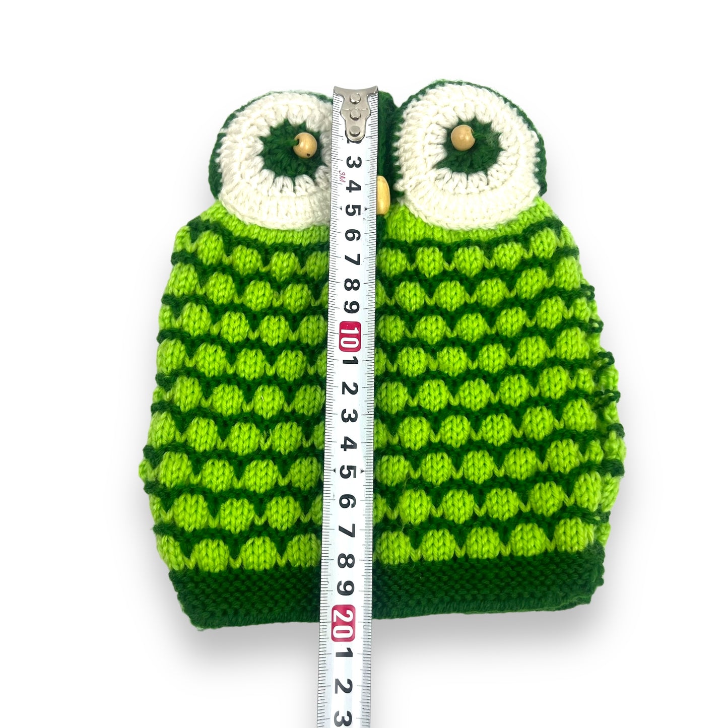 Green Owl Teapot Cozy Crochet Knitted Cover