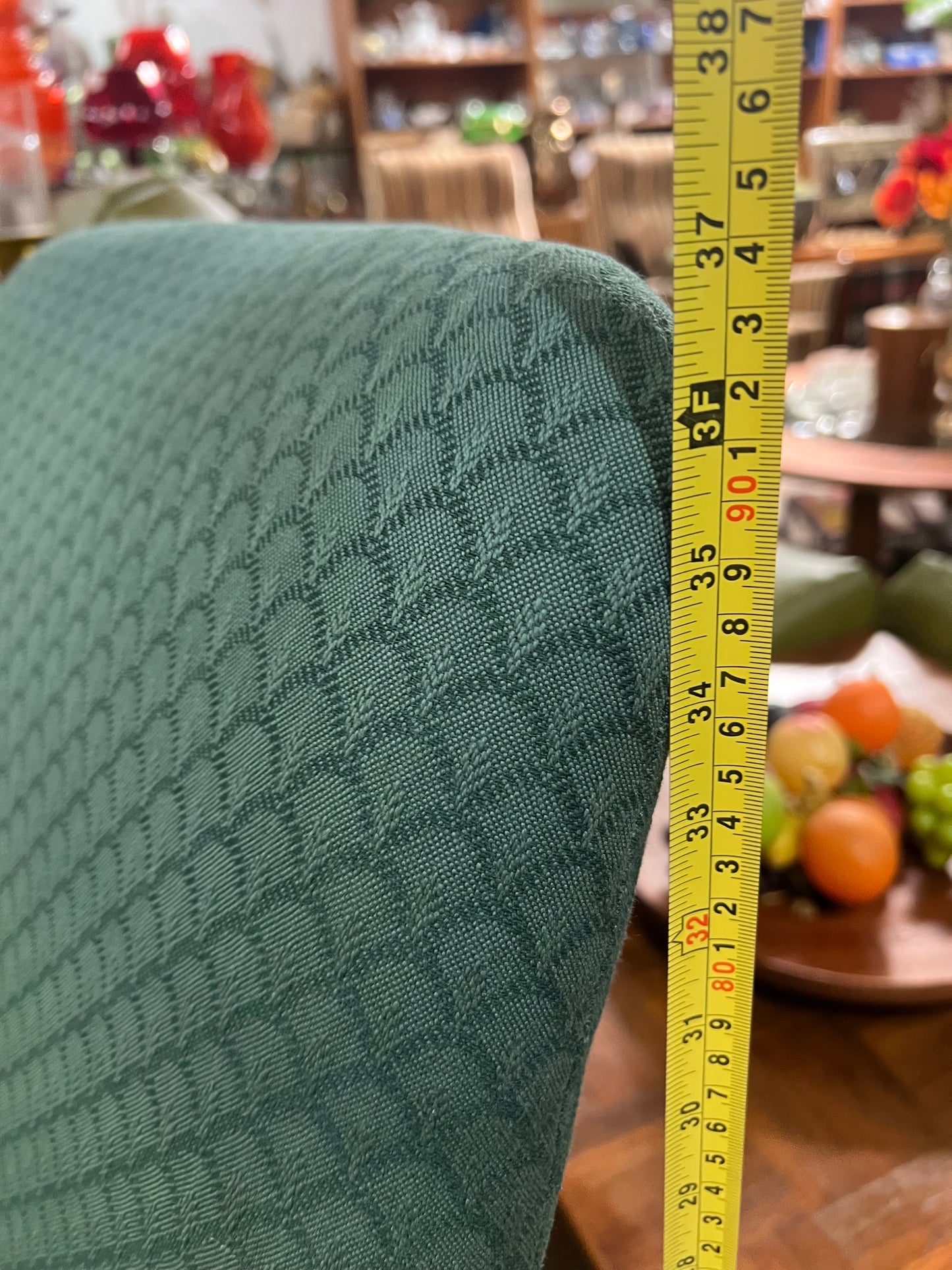 Fler Mid-Century High Back Armchair – Green Upholstery