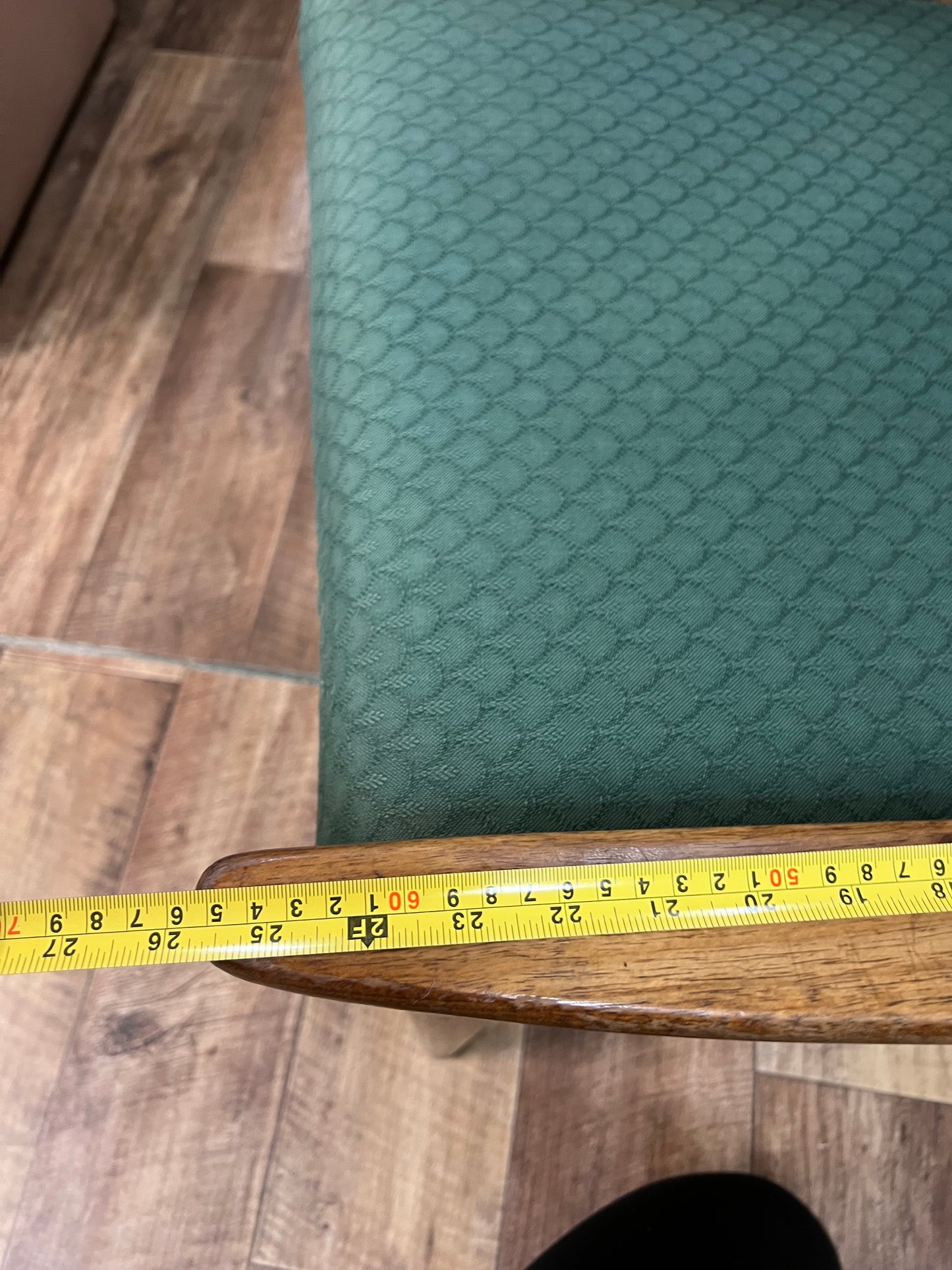 Fler Mid-Century High Back Armchair – Green Upholstery