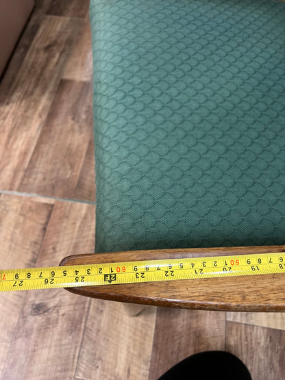 Fler Mid-Century High Back Armchair – Green Upholstery