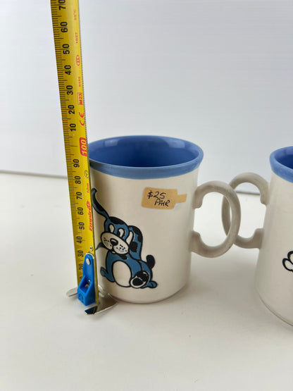 Blue Dog Ceramic Mugs – Set of 2