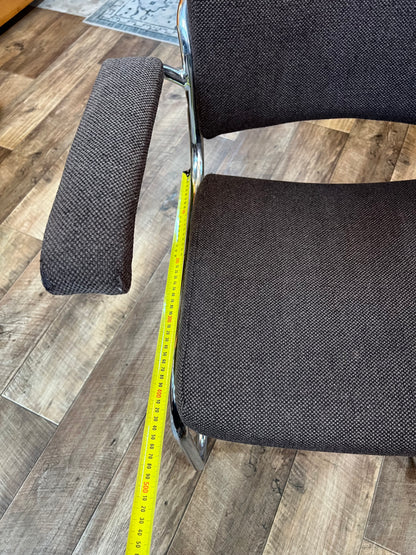 Devling Chrome Cantilever Armchair | Mid Century Modern Office Chair