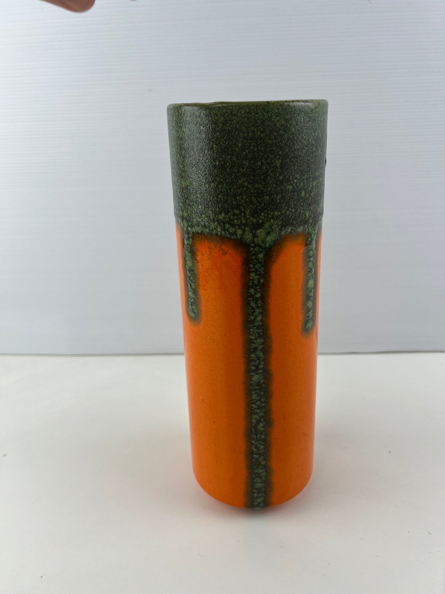 Knödgen West German Pottery Vase – Orange & Green