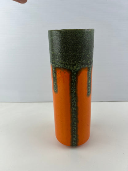 Knödgen West German Pottery Vase – Orange & Green