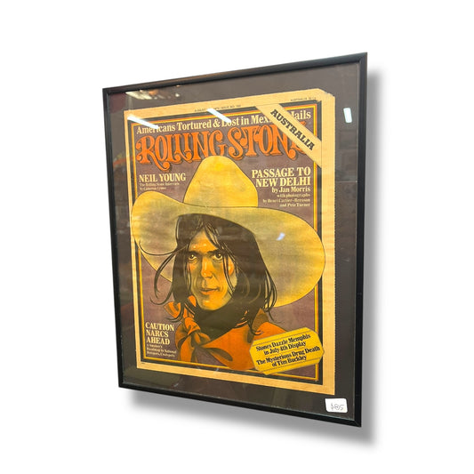 Framed 1975 Rolling Stone Magazine Cover — Neil Young Issue No. 193