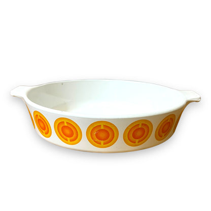 Pyrosil Electro Oval Baking Dish - Retro Orange Design, Made in the Netherlands (No Lid)