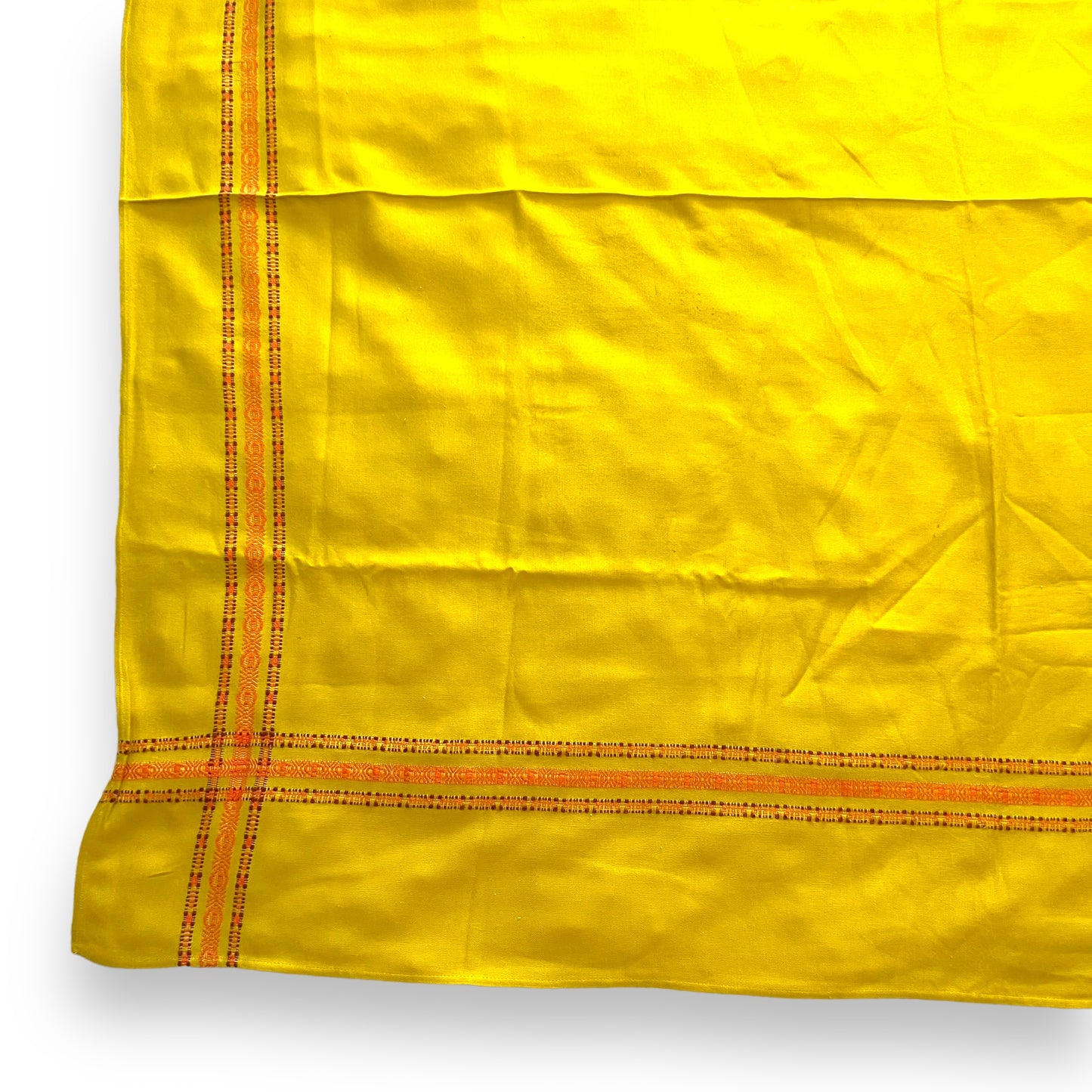 Retro Mustard Yellow With Orange striped pattern border tablecloth