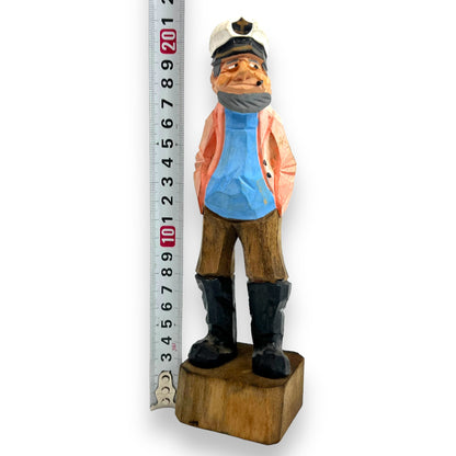 Vintage Carved Wooden Sea Captain Statue