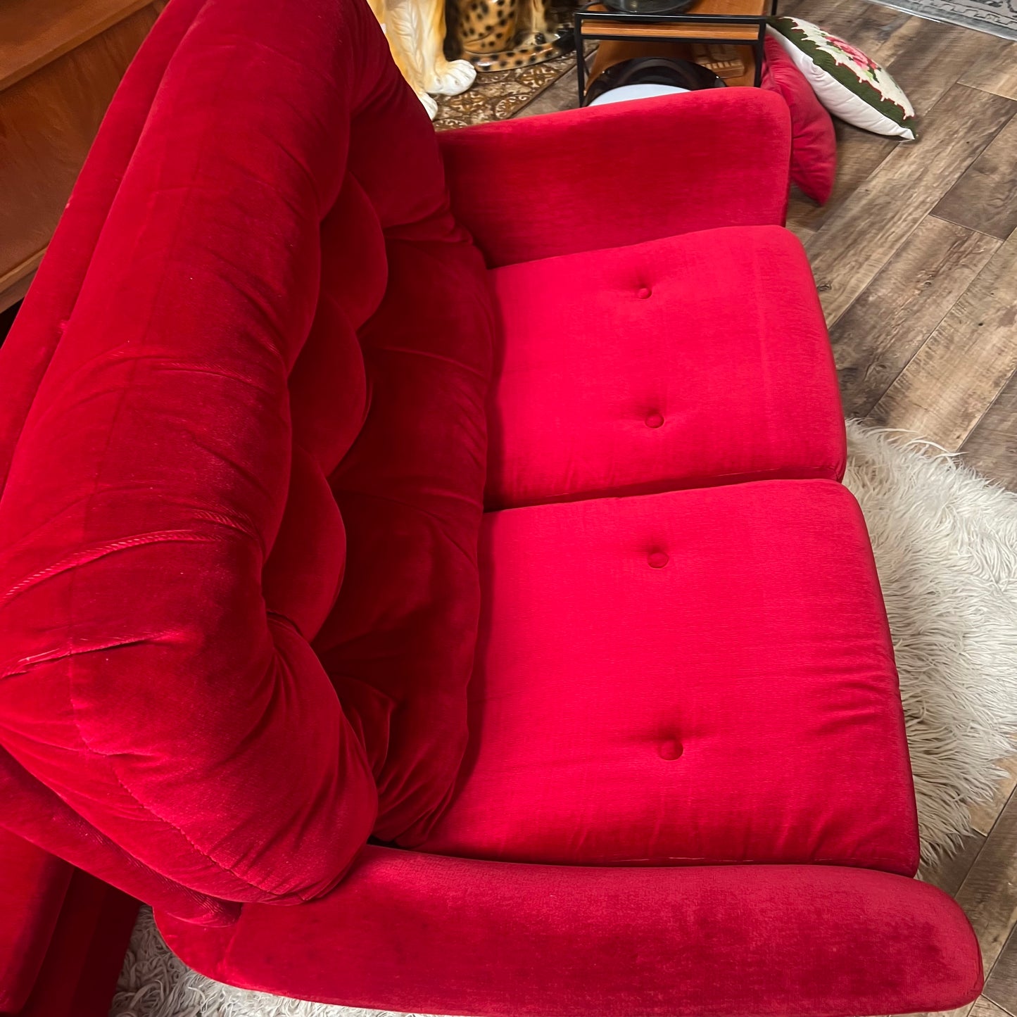 Fler Red Velvet Two-Seater Lounge