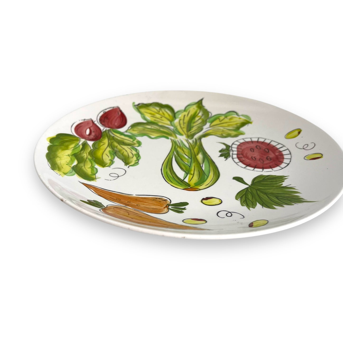 Hand-Painted Vegetables Serving Plate
