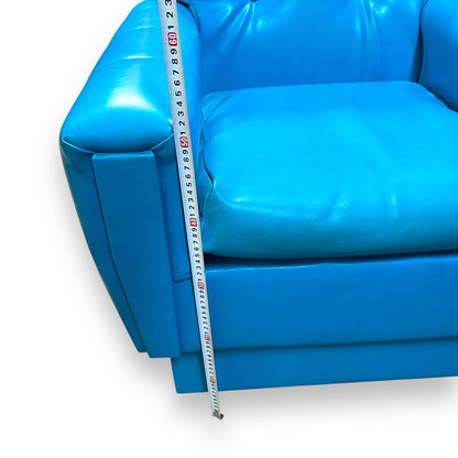Retro Blue Vinyl Single Lounge Chair