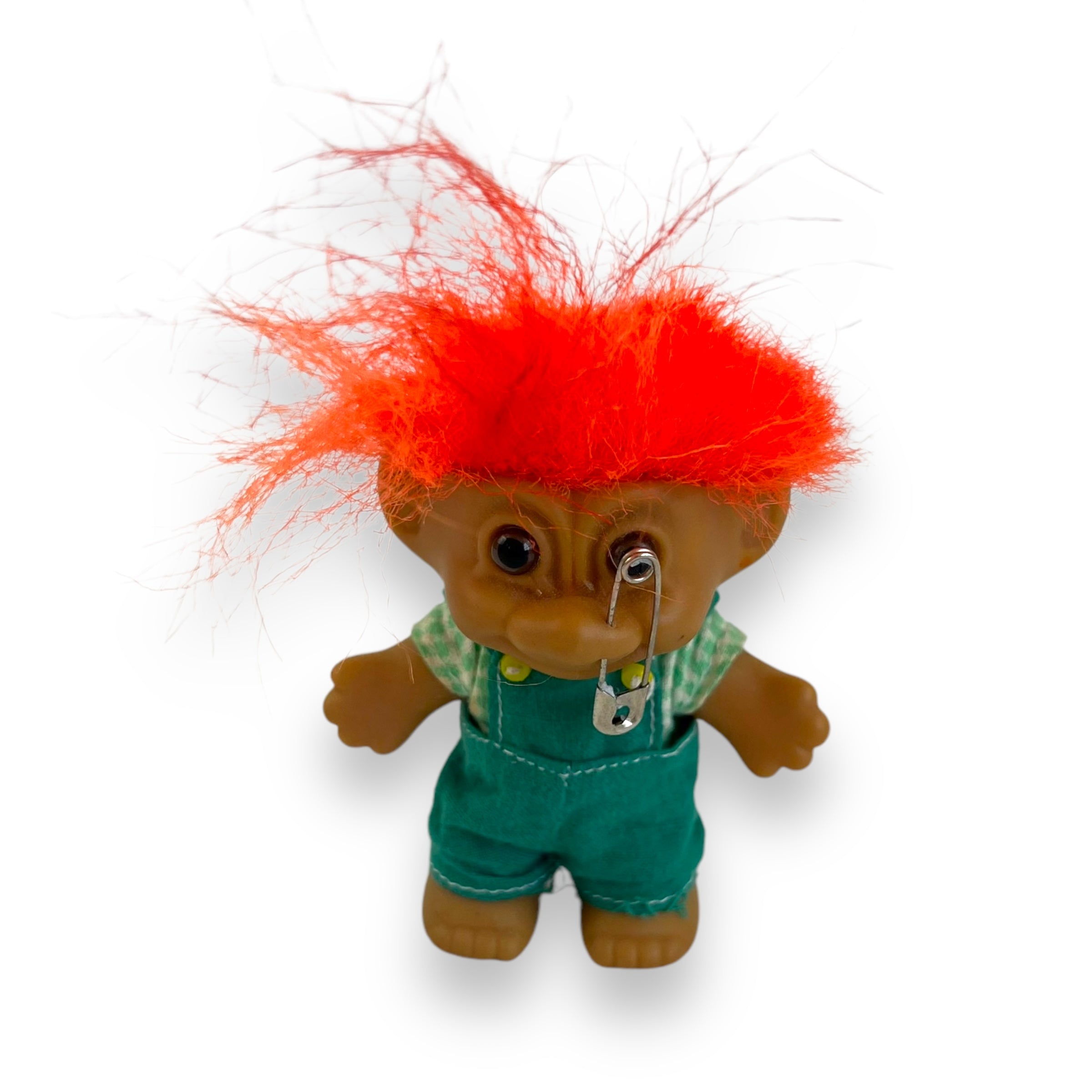 Halloween Party Online Troll Costume: Green Vest & Orange Pants Outfit (or Black Troll Wig)