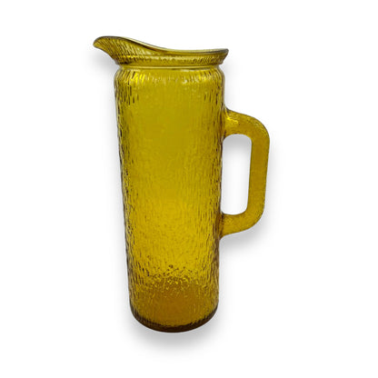 Crinkle Textured Amber Glass Jug
