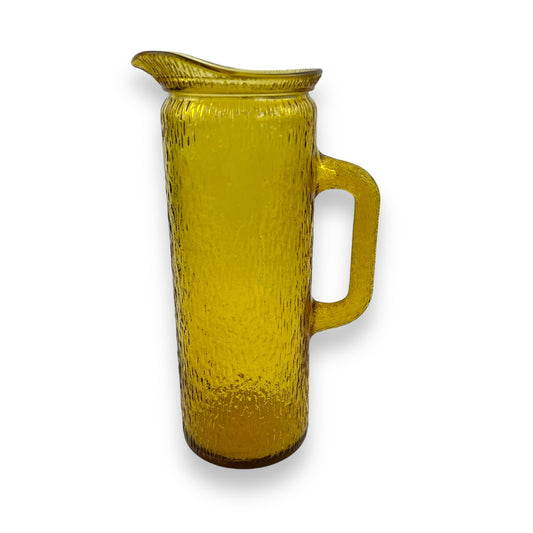 Crinkle Textured Amber Glass Jug