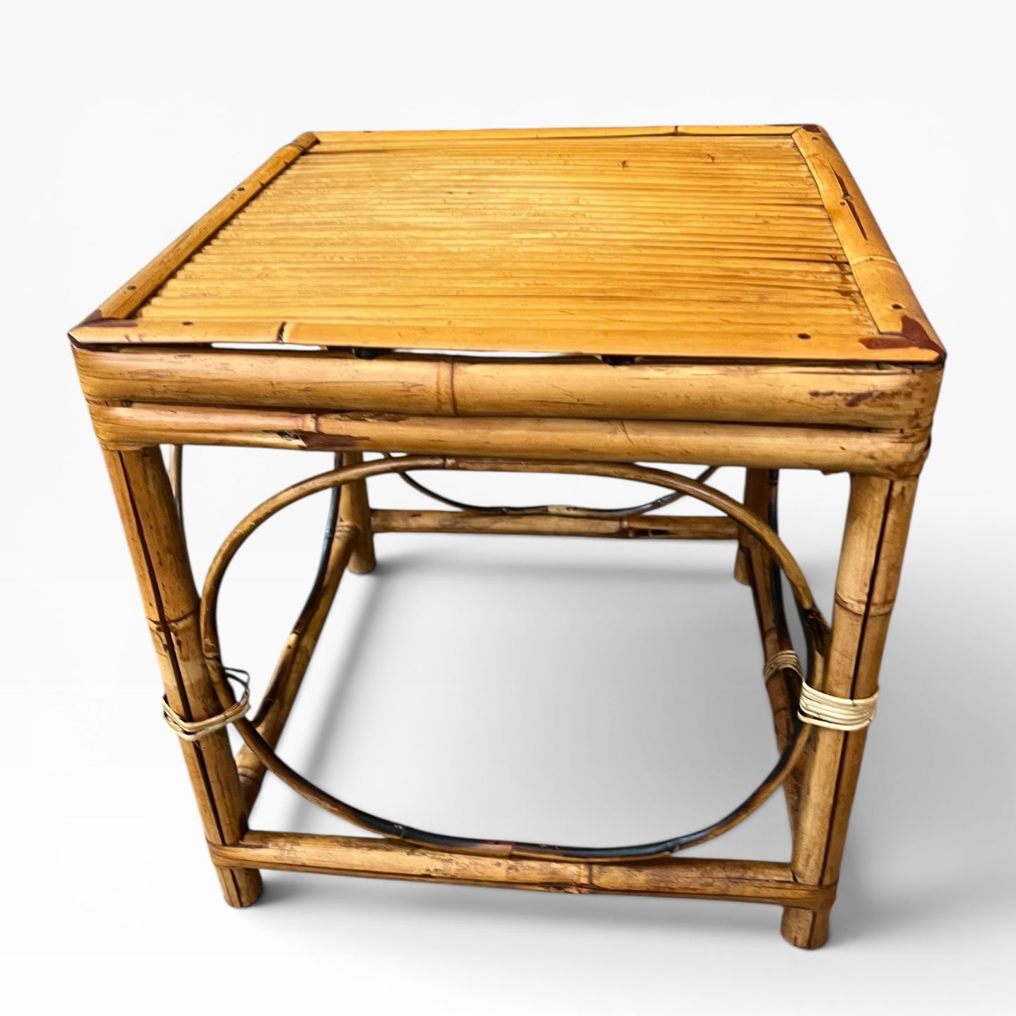 Bamboo & Rattan Side Table