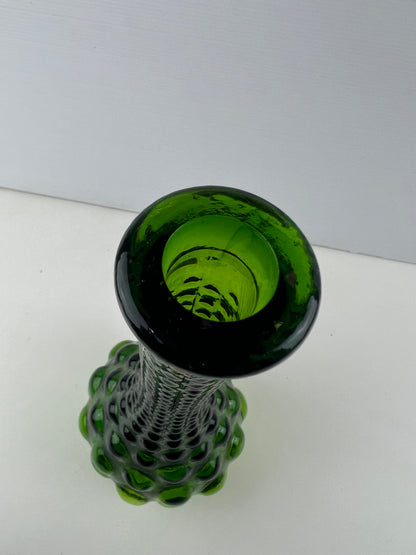 Italian Empoli Green Glass Genie Bottle