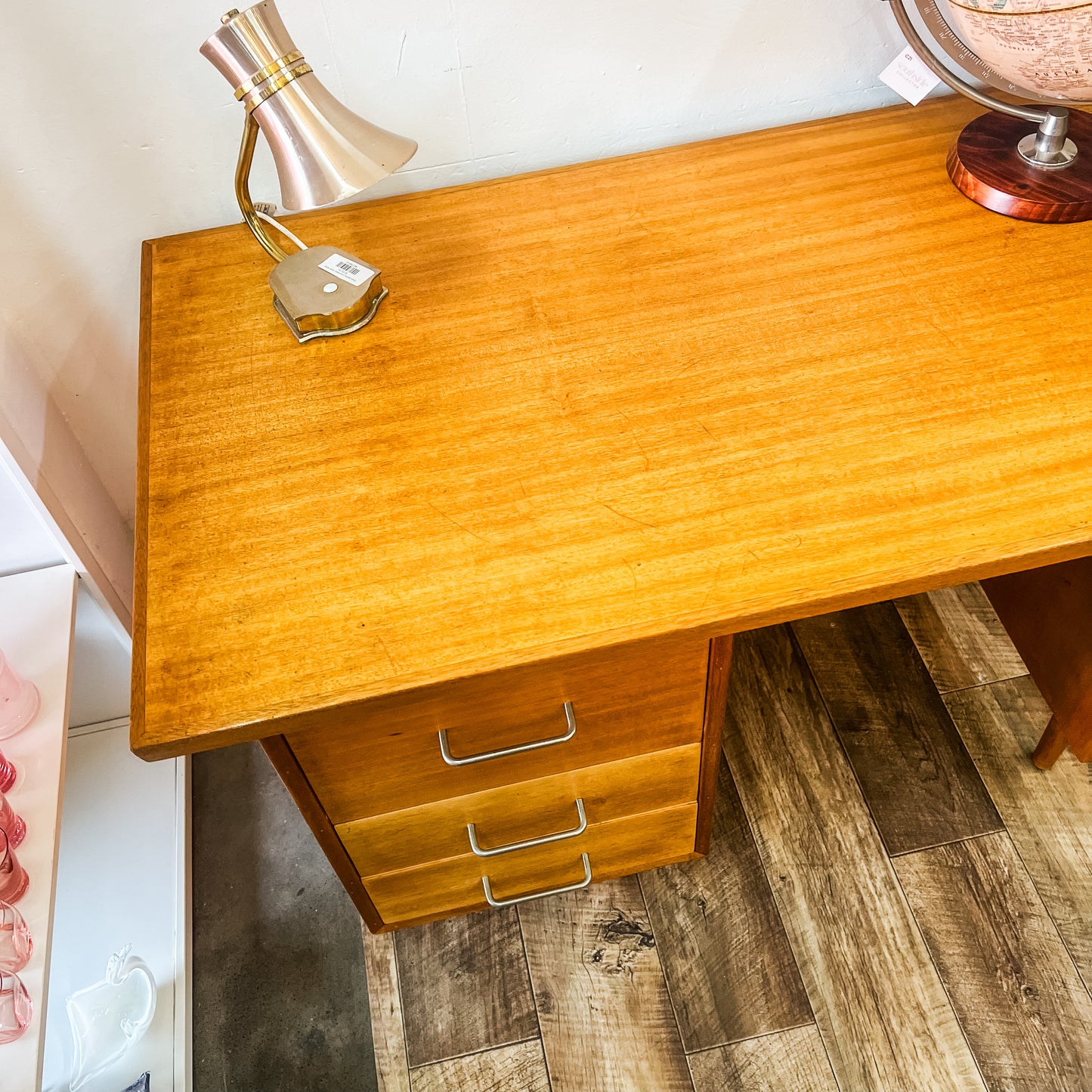 Mid-Century Desk with Three Drawers