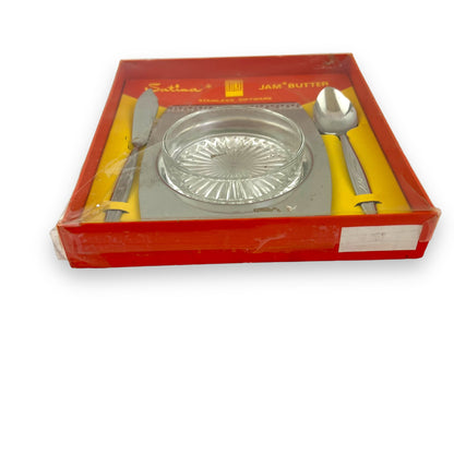 Satina Jam & Butter Dish in Original Box New Unused