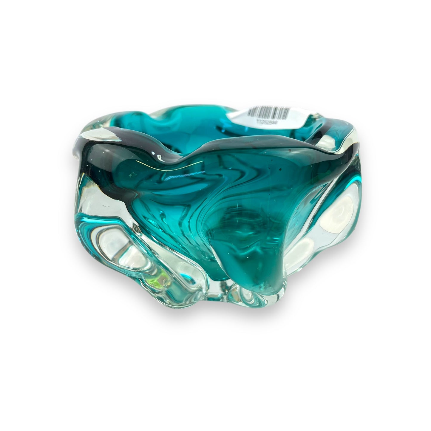Blue and clear Art Glass Dish